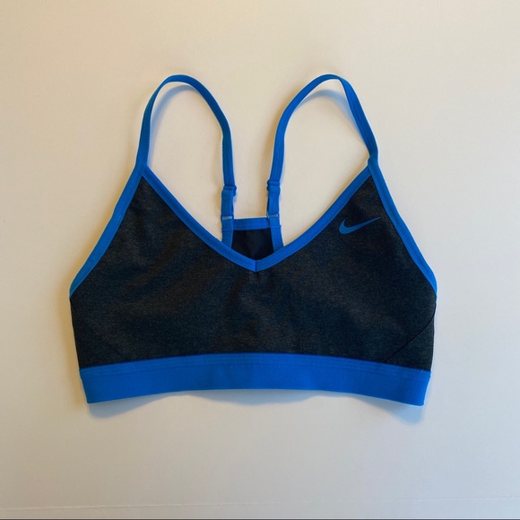 Nike Other - Nike Sports Bra Dark Grey Blue Trim Size S…